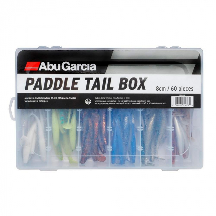 Set 60 naluci Softbait Abu Garcia Paddletail Box 8 cm, culori uimitoare [1]