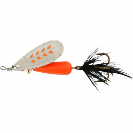 Spinnere - Lingurita rotativa Abu Garcia Droppen Fluo OR 8g S Black Feather
