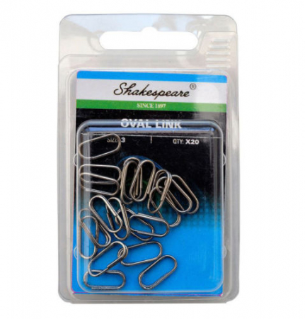 Accesorii diverse - Inele despicate de pescuit OVAL LINK 3/0 Shakespeare (20 bucati)