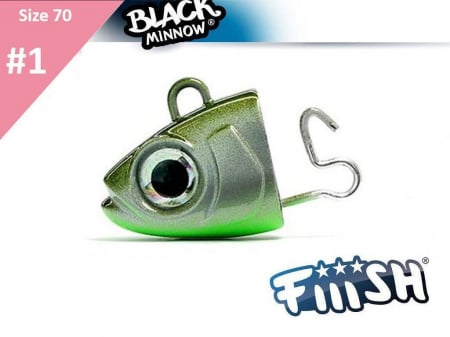Jiguri - Cap de Jig Fiiish Black Minnow No1 Jig Head 3.5g Zincky - Zincky Khaki - UV