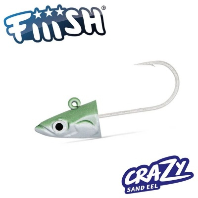 RAPITORI - Cap de Jig Fiiish Crazy Sand Eel No1 Jig Head 5g Shore - Pearl Green