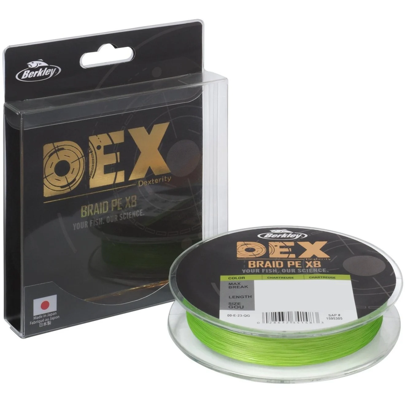 Fire rapitori - Fir de pescuit Berkley DEX Braid X8; 150m; 0.04mm; 4.1kg; Chartreuse