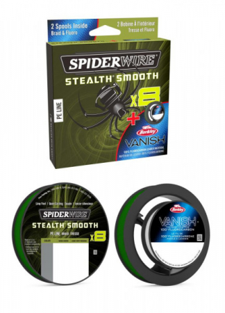 Textil - Fir pentru pescuit SpiderWire 8 Braid & Fluorocarbon Duo Spool System - SPW SS8 150m msgrn/Vanish