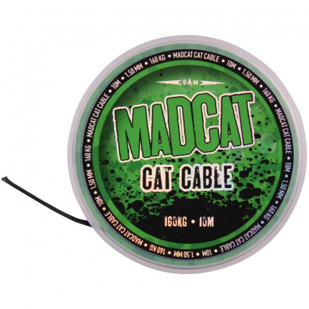 CRAP - Fir pentru pescuit Madcat Cable Leader, Black, 10m, 1.35mm, 160kg