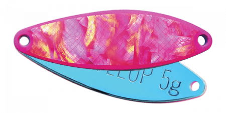 Field Hunter - Lingurita oscilanta Field Hunter - Develop Shell  40mm, 7g, Culoare 62 - Fluorescent pink/clear blue on the back