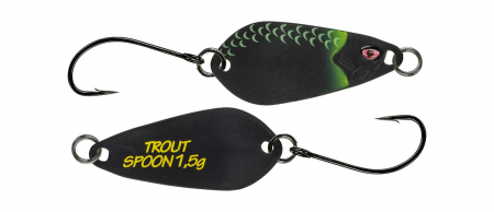 Pentru pastrav - Lingurita Oscilanta Molix Trout Spoon 2.5g Black Stripe Scales