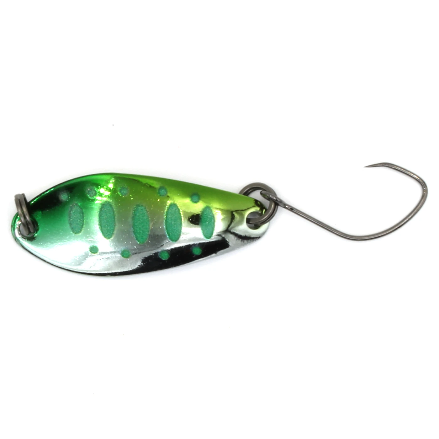 Pentru pastrav - Lingurita oscilanta Mukai Bikaze Clown  32mm, 3.5g, Culoare K10 - Metalic Green Yamame