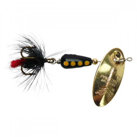 Pastrav - Lingurita rotativa Panther Martin InLine Swivel Regular Fly Gold/Black # 4