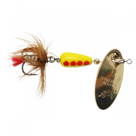 Pentru pastrav - Lingurita rotativa Panther Martin InLine Swivel Regular Fly Gold/Brown # 4