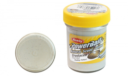 Pastrav - Momeala pentru păstrăv Berkledy PowerBait Nastural Scent Glitter - aroma crustacee, White