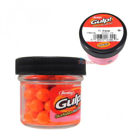 RAPITORI - Momeala Berkley Gulp! Floating Salmon Eggs Original Scent, Fluorescent Orange, 45 bucati