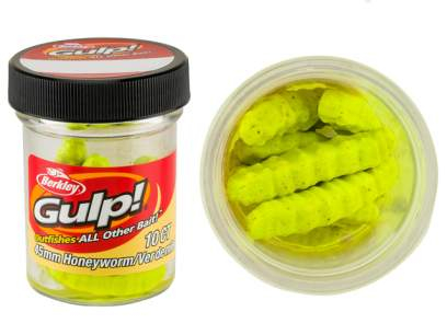 Pentru pastrav - Momeala Berkley Gulp! Honey Worm 4,5 cm Chartreuse 10 bucati/borcan