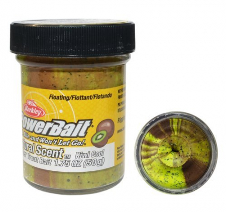 RAPITORI - Momeala pentru pastrav Berkley PowerBait Natural Scent Glitter - aroma fructe, Kiwi