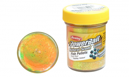 RAPITORI - Momeala pentru păstrăv Berkley PowerBait Natural Scent Glitter - aroma pelete de peste