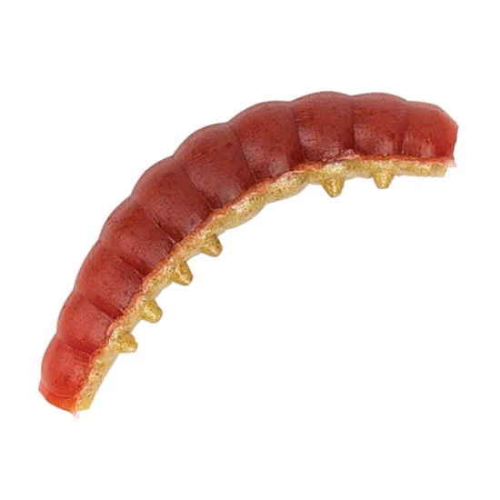 Naluci soft - Momeala Berkley Powerbait Honey Worm 2,5cm Red Yellow 55 bucati/borcan