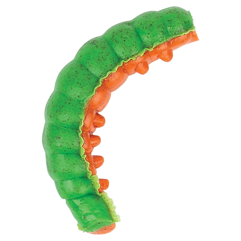 Naluci soft - Momeala Berkley Powerbait Honey Worm 2,5cm Green Orange 55 bucati/borcan