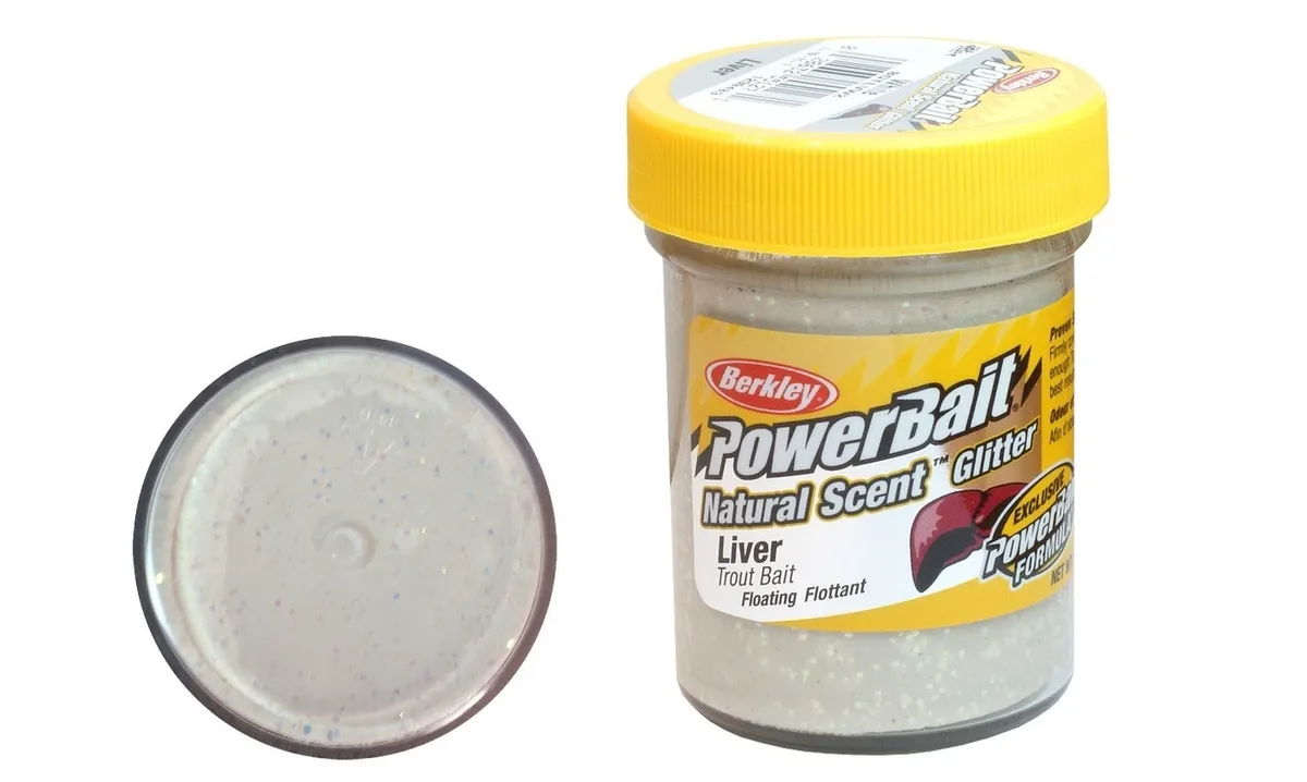 Pastrav - Momeala pentru păstrăv Berkley PowerBait Natural Scent Glitter - aroma ficat