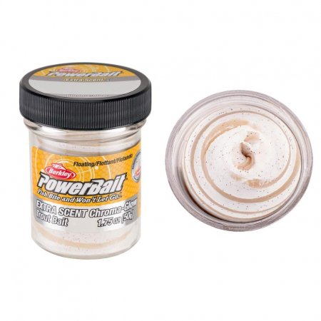 Pastrav - Momeala pentru pastrav Berkley PowerBait Extra Scent Chroma Glow, Mallow Glow Red Fleck