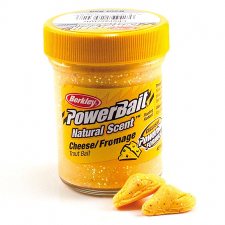 Pastrav - Momeala pentru pastrav Berkley PowerBait Select Trout cu aroma de branza, Cheese Whith Glitter
