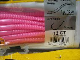 Creaturi - Naluca Berkley PowerBait Vierme plutitor - Floating Steelhead Worm 10 cm Bubblegum 13 bucati