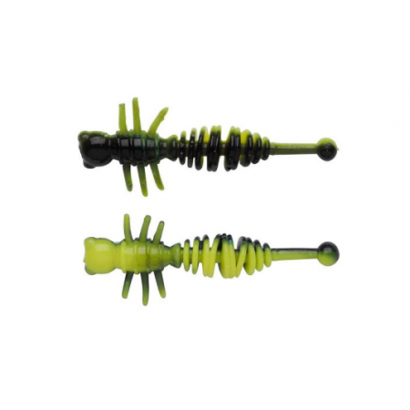 RAPITORI - Naluca Berkley Powerbait Power Larvae Black/ Sunshine Yellow 4 cm, 12 bucati