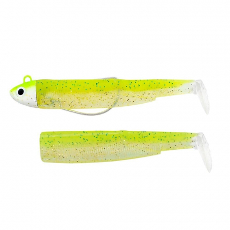 Pastrav - Naluca Fiiish Black Minnow No1 Combo Shad: Jig Head 4.5g + 2 Lure Bodies 7cm - Lime Juice