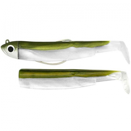 Pastrav - Naluca Fiiish Black Minnow No2 Combo Shad: Jig Head 5g + 2 Lure Bodies 9cm - Kaki