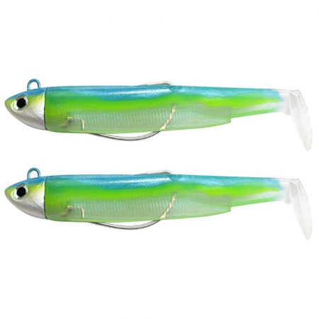 Pentru pastrav - Naluca Fiiish Black Minnow No2 Double Combo Shad: 2 Jig Heads 8g + 2 Lure Bodies 9cm - French Paradise