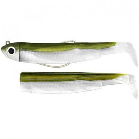 Shad - Naluca Fiiish Black Minnow No3 Combo: Jig Head 12g + 2 Lure Bodies 12cm - Kaki
