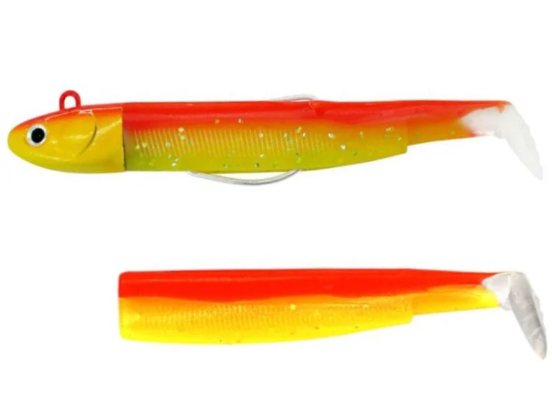 RAPITORI - Naluca Fiiish Black Minnow No3 Combo: Jig Head 37g + 2 Lure Bodies 12cm - Mango Juice