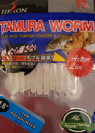 Creaturi - Naluca Heron Tamura Worm - Rock Fish Hunter MF-59; 4,1 cm; 10 bucati; CULOARE - GLW