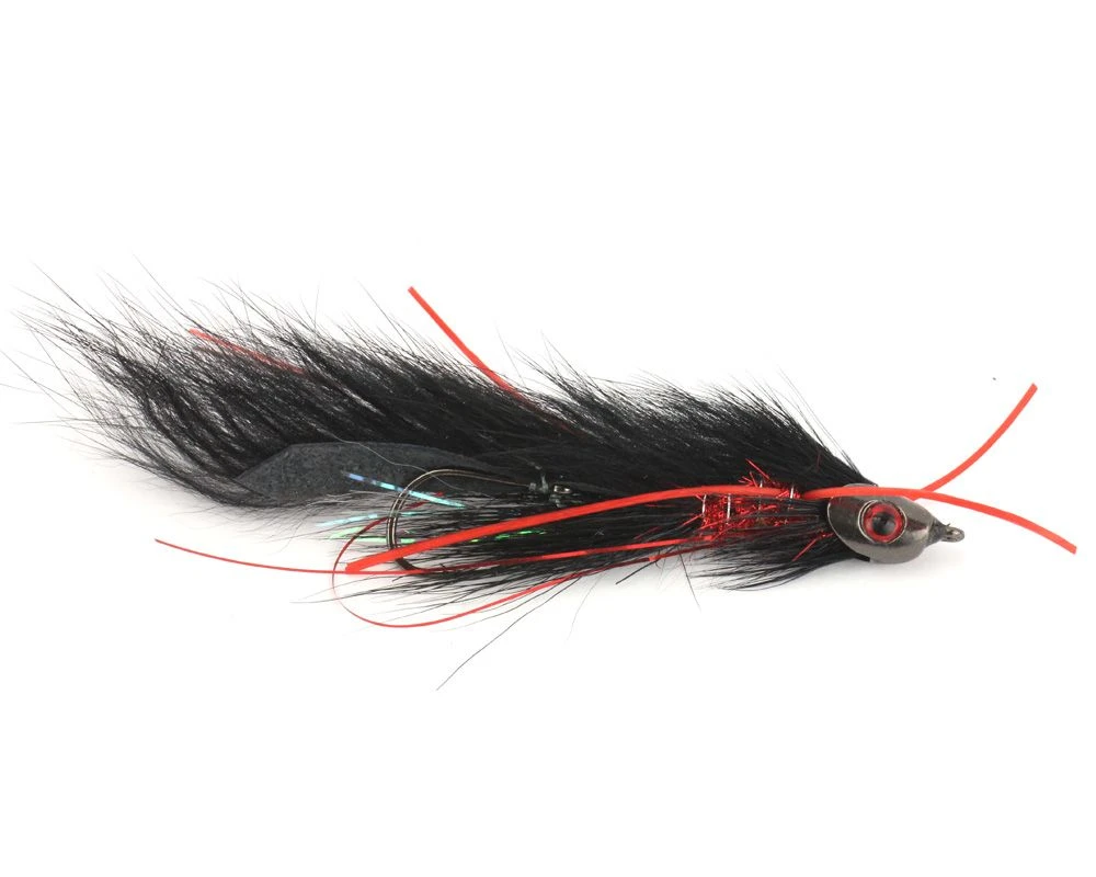 Streamer - Streamer pastrav Fish Head Zonker Trailer Black Brahan 8 cm