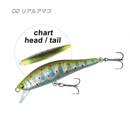 Naluci hard - Vobler Yamanami MYL01 A2 Minnow 52S  52 mm, 4.7g Culoare 02 - Real Amago