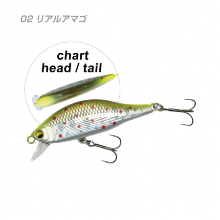 Yamanami - Vobler Yamanami MYL02 A2 Flat 45S  45mm, 4.2g Culoare 02 - Real Amago