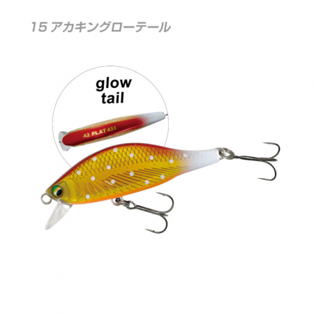 Yamanami - Vobler Yamanami MYL02 A2 Flat 45S  45mm, 4.2g Culoare 15 - Red Gold Glow Tail