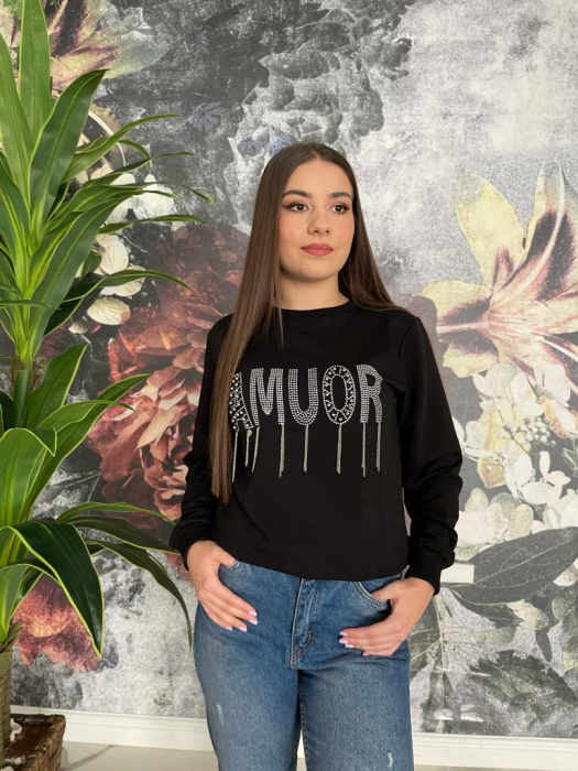Bluza Dama Neagra cu Strasuri Argintii [2]