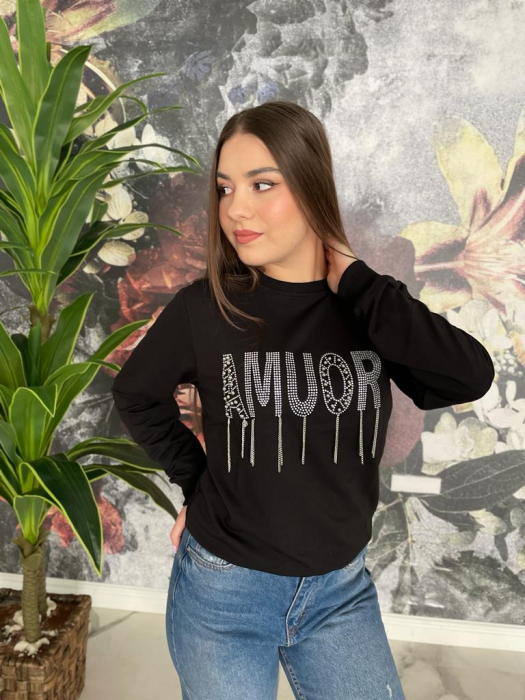Bluza Dama Neagra cu Strasuri Argintii [3]