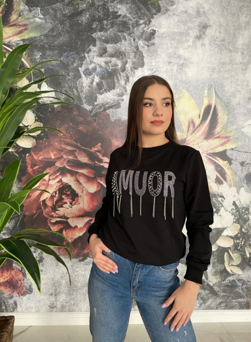Bluza Dama Neagra cu Strasuri Argintii [4]