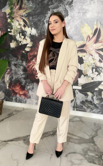 Compleu Dama Bej Elegant 2 Piese [4]