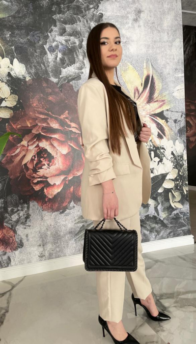 Compleu Dama Bej Elegant 2 Piese [3]