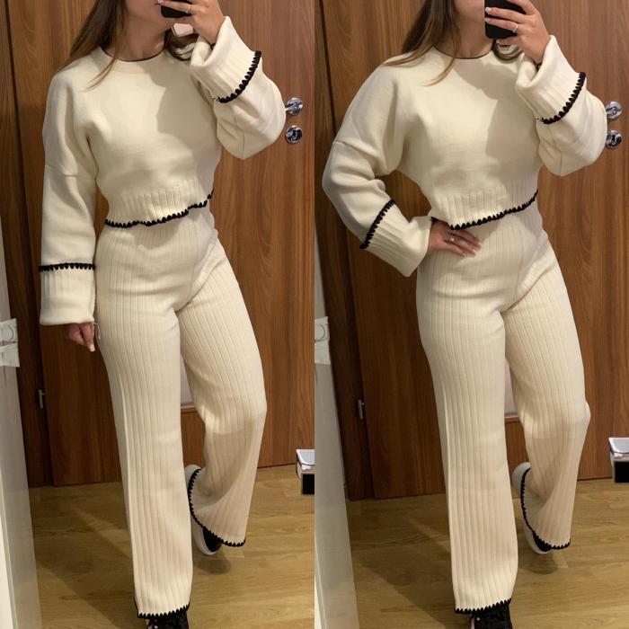 Compleu Dama Tricot Bej Evazat [2]
