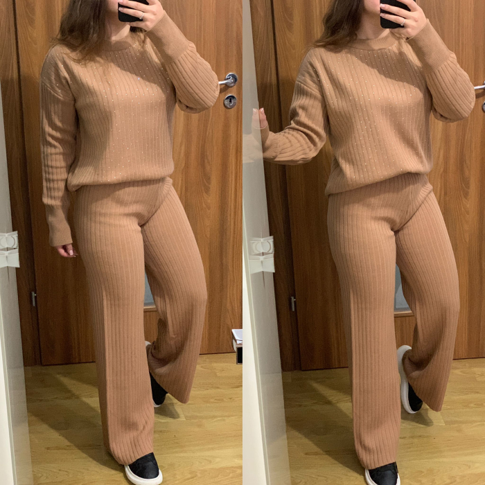 Compleu Dama Tricot Maro cu Pietricele [2]