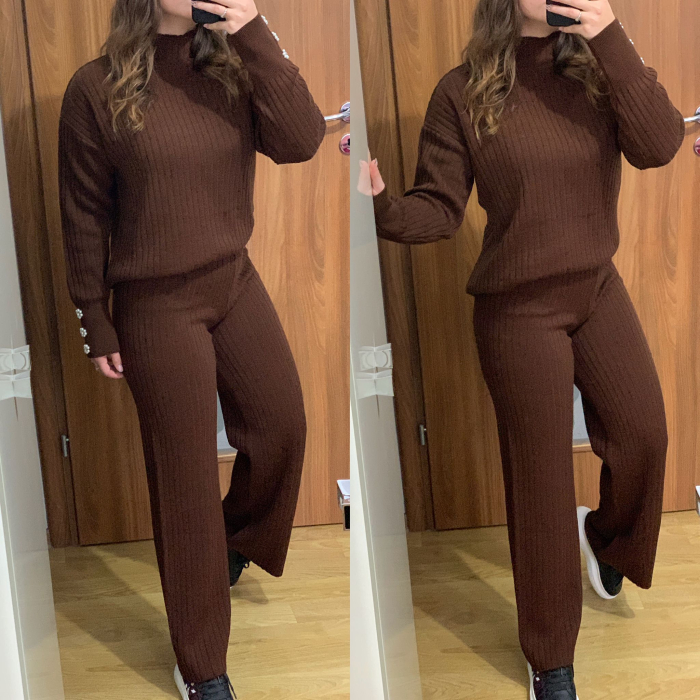 Compleu Dama Tricot Maro Inchis cu Accesorii [2]