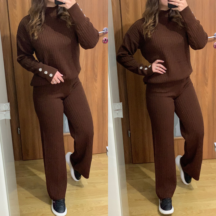 Compleu Dama Tricot Maro Inchis cu Accesorii [1]