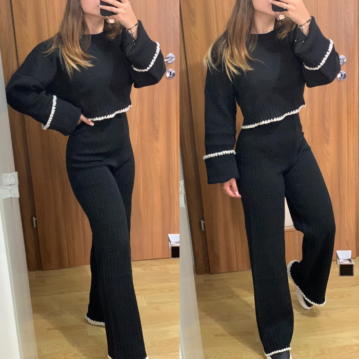Compleu Dama Tricot Negru Evazat [2]