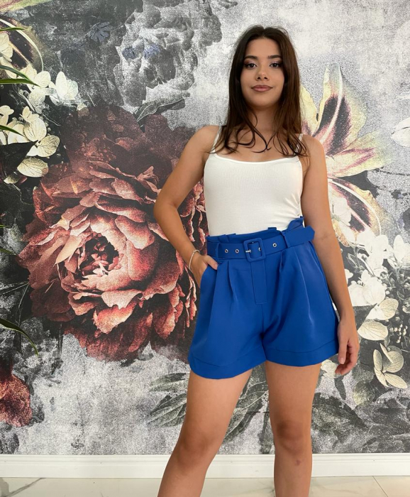 Pantaloni Dama Scurți Albaștri Eleganți [2]