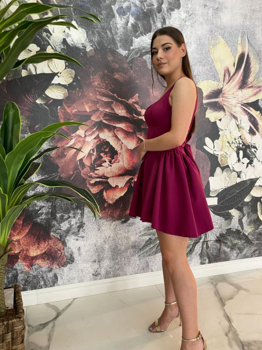 Rochie Dama Magenta cu Fundă la Spate [3]