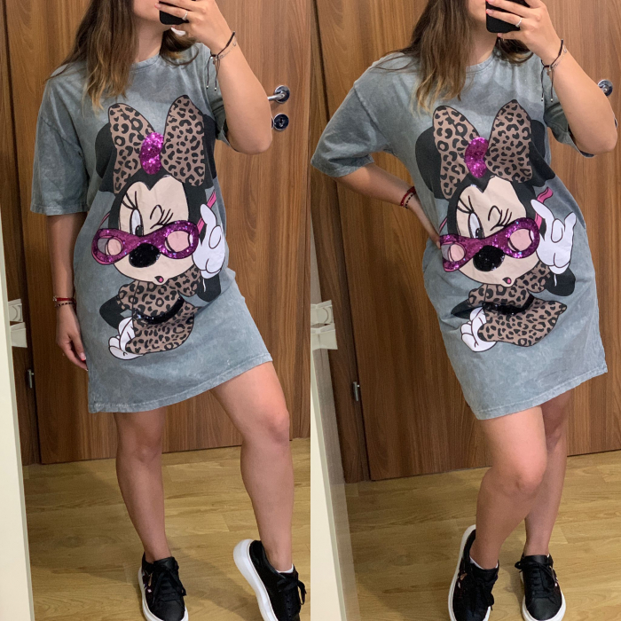 Rochie gri Minnie cu buzunare [2]