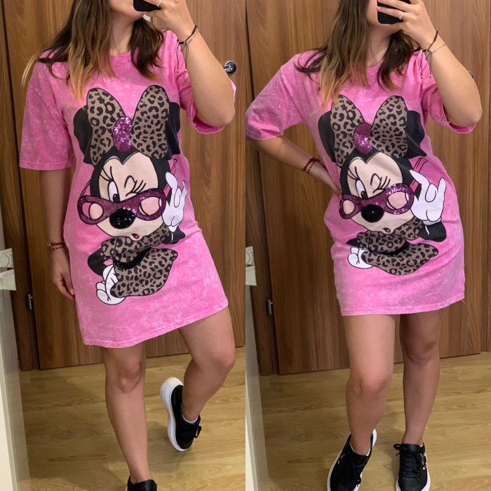 Rochie roz Minnie cu buzunare [2]