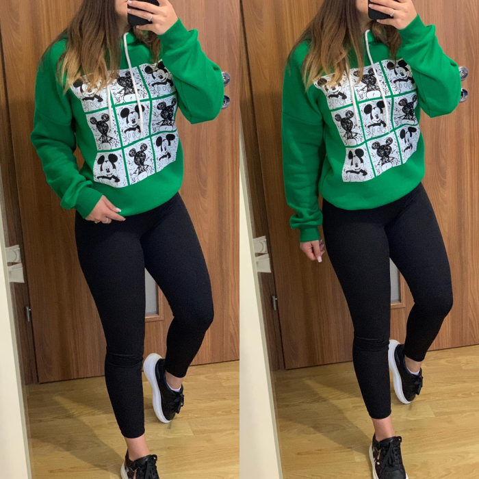 Set colanti negri+ hanorac verde vatuit Mickey [1]